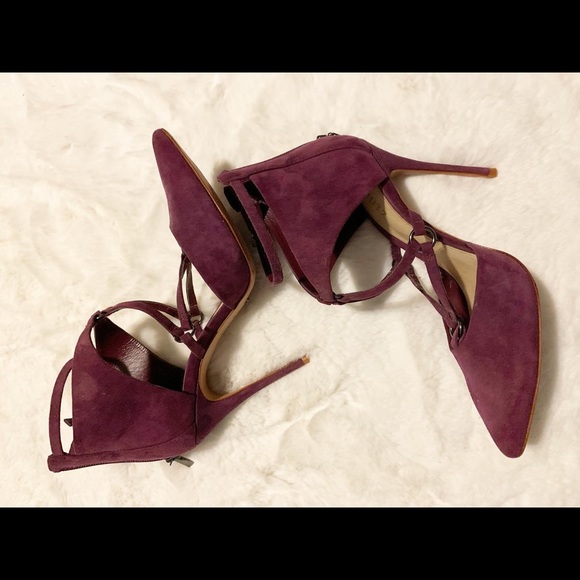 Schutz 8.5 Dezi Pointed Toe Pumps in purple suede - Picture 1 of 6